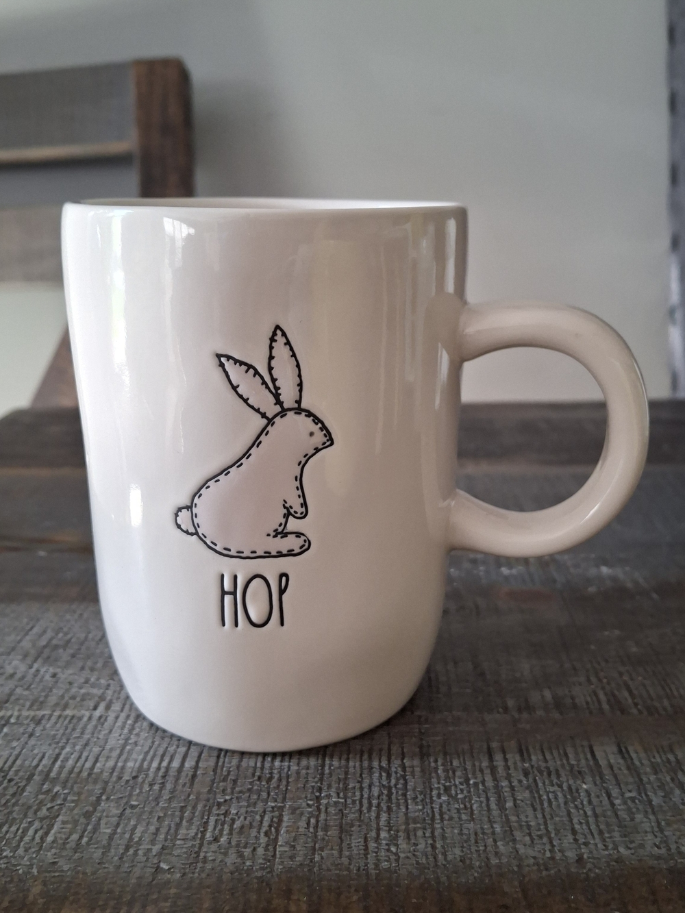 Rae Dunn Pink Bunny 'HOP' Mug